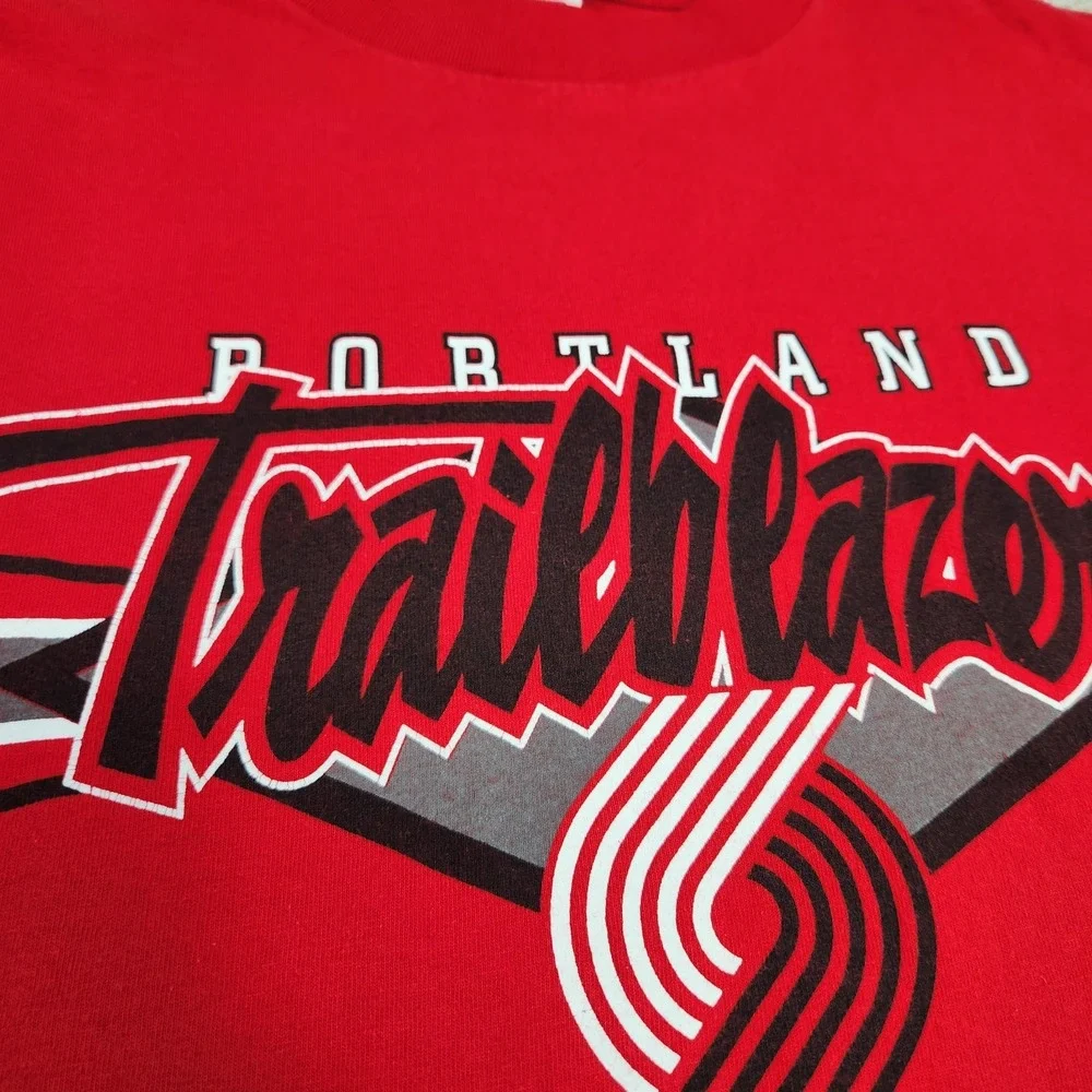 Vintage 90s Portland Trail Blazers Shirt Men XXL Logo 7‎ Red NBA Basketball